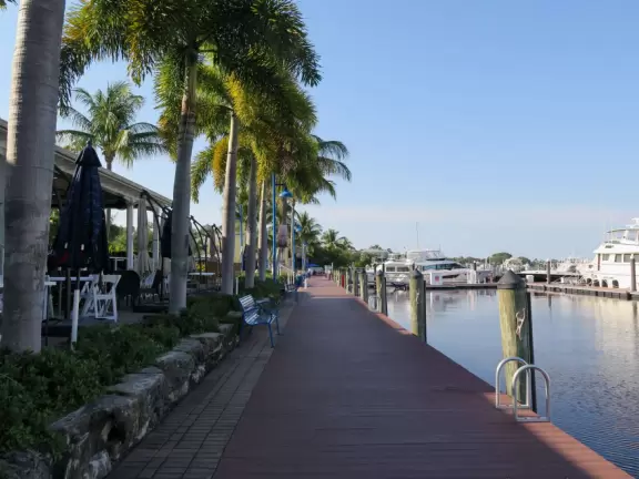 Beautiful boardwalk along the intracoastal in downtown Stuart.