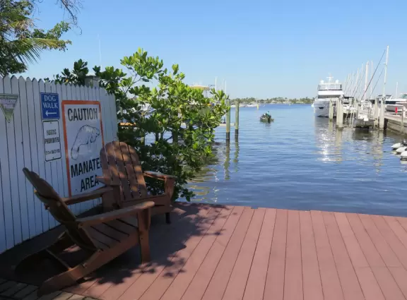 Beautiful boardwalk along the intracoastal in downtown Stuart.