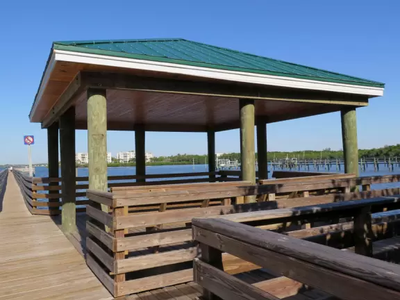 Short walk through mangrove forest to two piers on the intracoastal waterway.