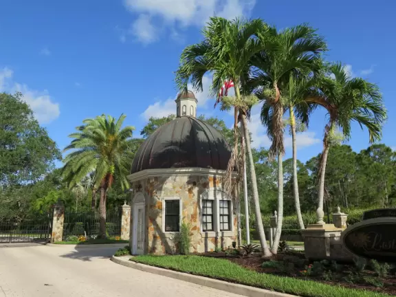 Long walk with wide sidewalk, past lush jungly forest. Some car noise.