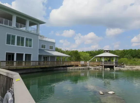 Beautiful nature center on Hutchinson Island, with nature trail on boardwalks, lagoon filled with sharks and game fish, stingrays you can feed by hand, and huge ocean deck with views around the island!