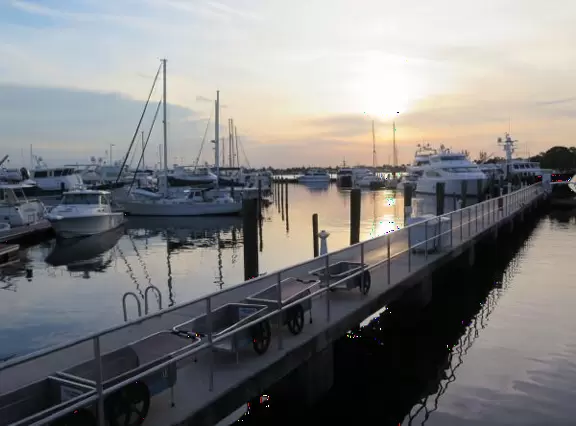 Beautiful boardwalk along the intracoastal in downtown Stuart.