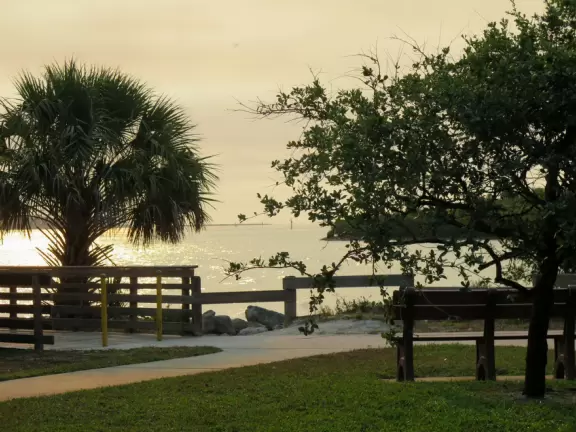 Beautiful park with wooden boardwalks jutting into the intracoastal, nature trail, and beach.