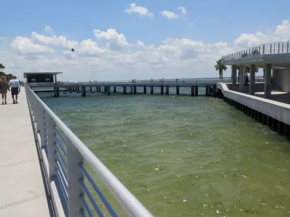 Amazing new development with gorgeous modern buildings, cafes, an incredible playground, and interesting lights at night.