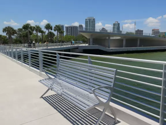 Amazing new development with gorgeous modern buildings, cafes, an incredible playground, and interesting lights at night.