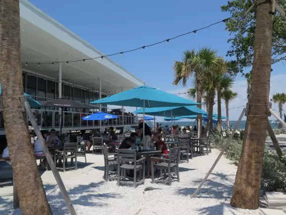 Amazing new development with gorgeous modern buildings, cafes, an incredible playground, and interesting lights at night.