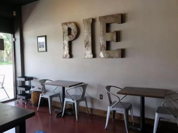 Cute cafes along the main road, in a strip mall and also in a public market.