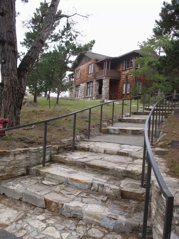 Conference center filled with ambience and blinding white beach.
