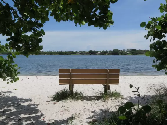 Gorgeous white sand beach on the Indian River Lagoon, plus nature center!