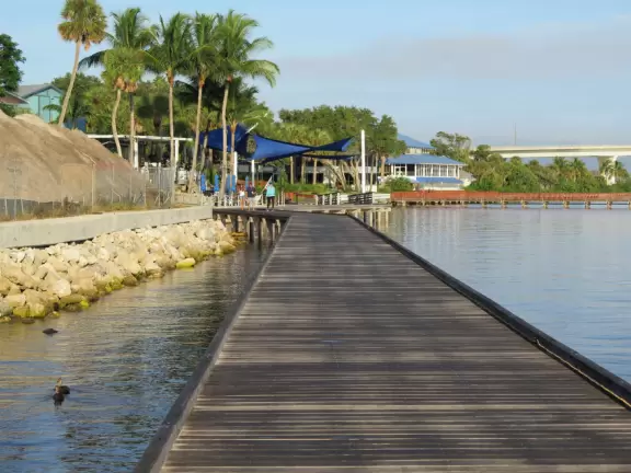Beautiful boardwalk along the intracoastal in downtown Stuart.
