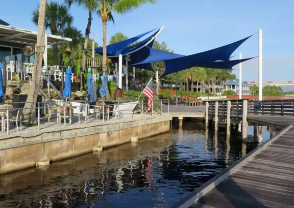 Beautiful boardwalk along the intracoastal in downtown Stuart.