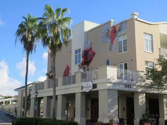 Development with restaurants that cater to the baseball fans that come to spring training games at Roger Dean Stadium, plus a taco cafe, Cuban cafe, and a great coffee shop.