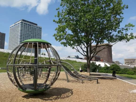 Space age playground near the old rampart walls.