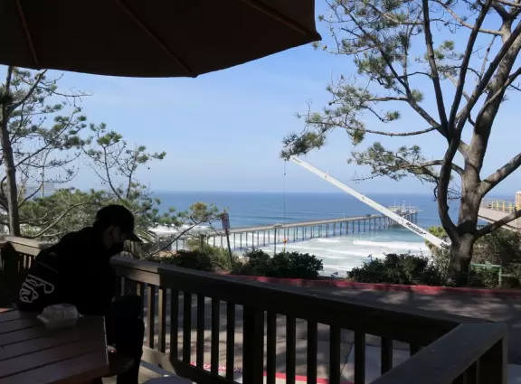 Gorgeous spot on the UC San Diego campus with pier, beach, park overlooking the beach, cafe, and coffee shop.