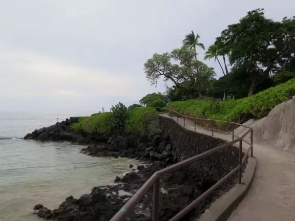 Lovely trail along the lava rock Kohala coast, up above the ocean!