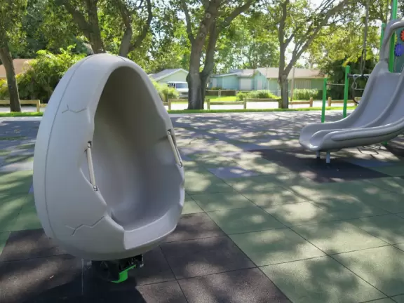Cute, imaginative playground in a humble neighborhood.