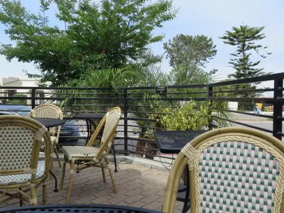 Hard-packed dirt trail on vertical cliffs above the sea!