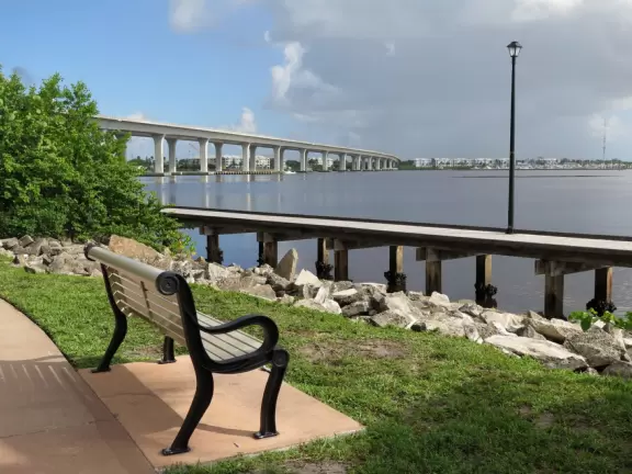 Beautiful boardwalk along the intracoastal in downtown Stuart.
