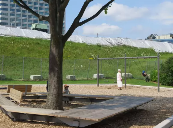 Space age playground near the old rampart walls.