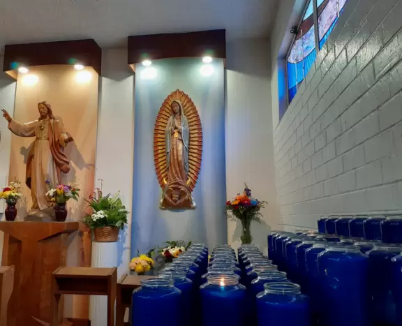 A sweet place to stop to light a candle with your child and say a prayer of thanks.