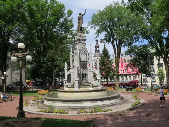 Restaurants with leafy patios.