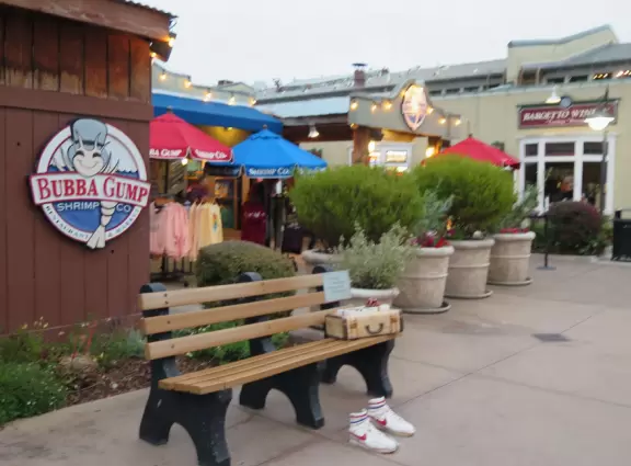 A touristy, yet pretty, waterfront area with shops and restaurants.