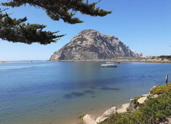 A walkway from Coleman Park to the base of Morro Rock, with views of sea otters on the left!