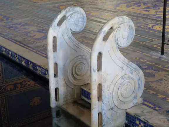 The marble ladder into the Roman Pool. 