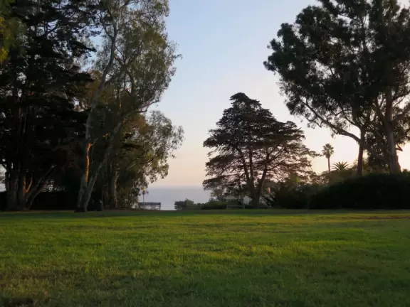 A park high above the ocean with lots of shade, cool sea breezes, a eucalyptus grove, and a playground!
