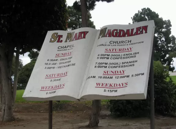 St. Mary Magdalen Church sign.