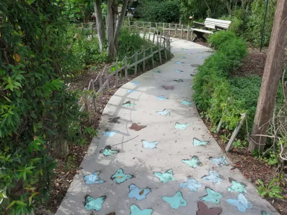 High deck where you can watch manatees in the canal.