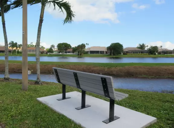 Walk past tropical plants in a hilly area!