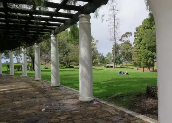 Lovely park atop a high hill, with Spanish presidio (fort) and monuments to early European settlers in California, plus flowers and gorgeous trees.