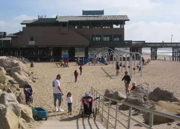 Walk along the boardwalk, and out on the pier! Have a great meal with an ocean view!