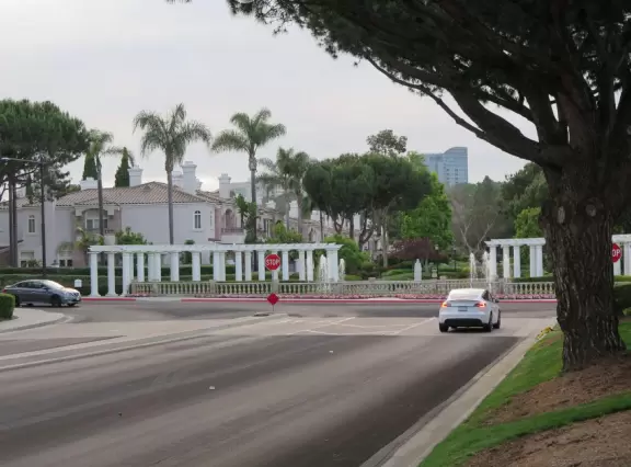 Loop walking path popular with residents, plus a playground.