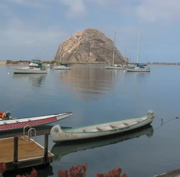 A delightful rock, beautiful wildlife, peaceful idyllic estuary, imaginative playground, and colorful little town.