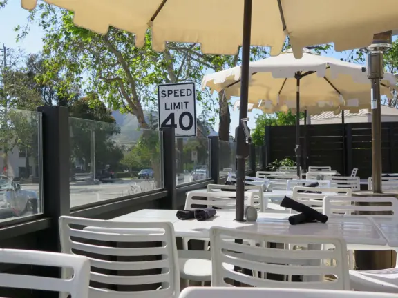 Outdoor seating at Taste Craft Eatery. 