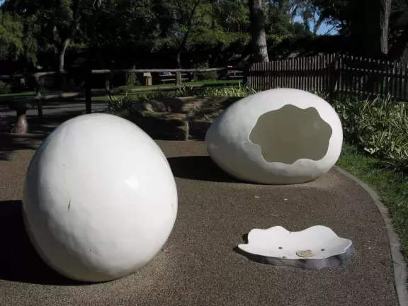 Unusual animals, delightful landscaping, stunning views, train ride through forest, and kids' play hill!