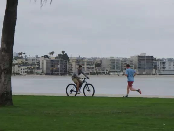Beach area where partying college students live and SeaWorld visitors stay, with bland 1950s architecture, bad traffic, and dirty beach, but some wonderful finds such as Moray's at Sail Bay.