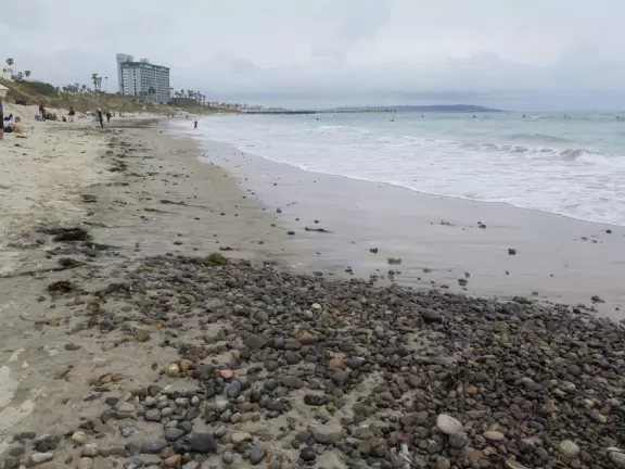 Nice beach for watching the surfers.