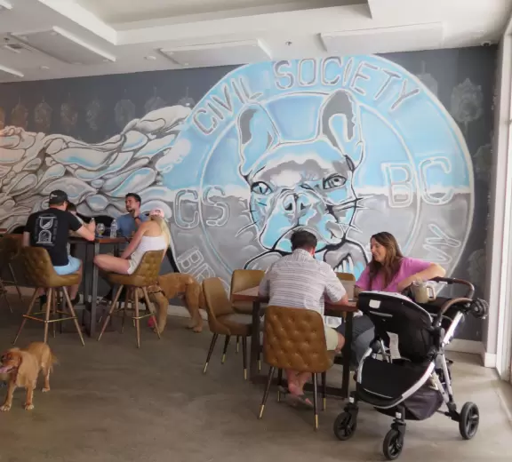 Development with restaurants that cater to the baseball fans that come to spring training games at Roger Dean Stadium, plus a taco cafe, Cuban cafe, and a great coffee shop.