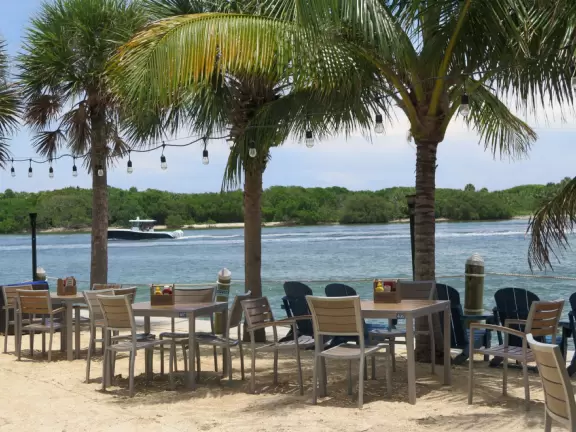 Incredible spot jutting into the aquamarine intracoastal- breezy and blissful, with live music!