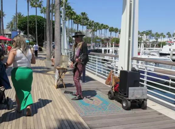 A gorgeous new development, with restaurants overlooking the harbor and colorful walkways.