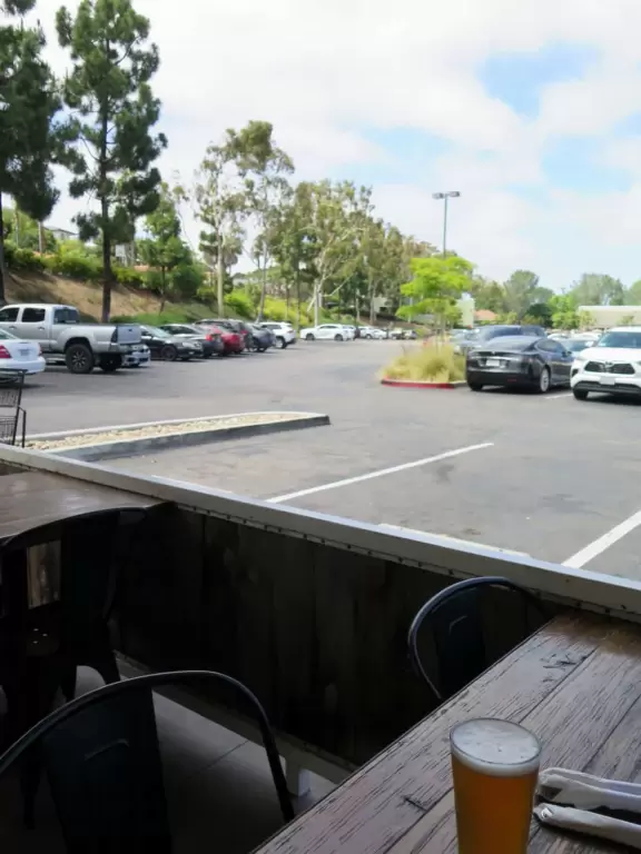Grocery store shopping plaza that is cozy, with eucalyptus galore, not on the beach though.