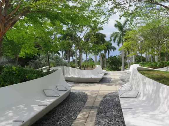 Amazing science center with aquarium, engineering lab, mirror maze, health displays, flight room, and gorgeous architecture and views.