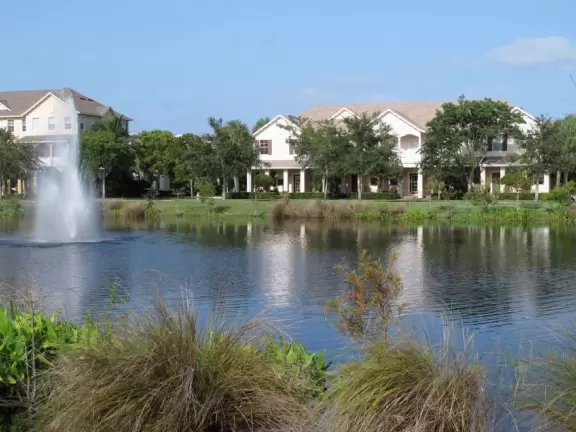 Lovely sidewalks lined with trees, where you pass fountains, parks, and colorful townhouses.