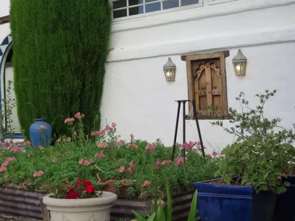 Take a walk past pretty Victorian homes and gardens.