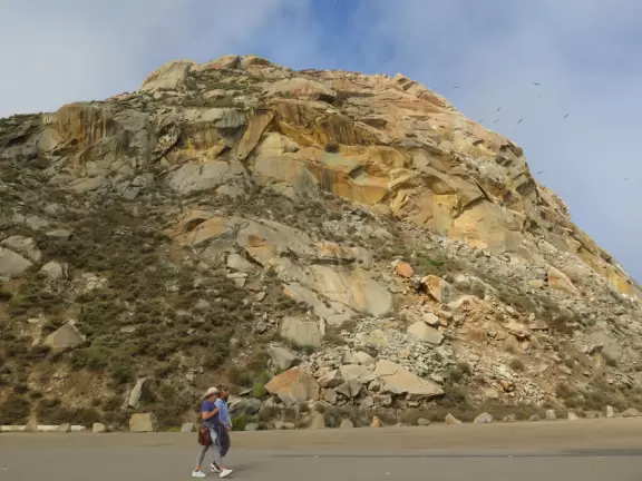 A walkway from Coleman Park to the base of Morro Rock, with views of sea otters on the left!