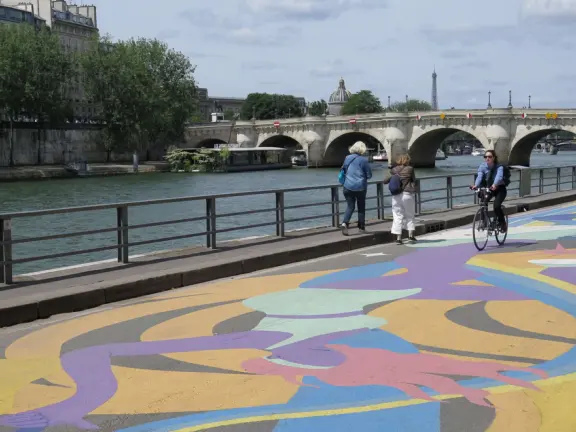 One of the best spots in Paris! Stroll along the pedestrian promenade at river level in bliss!