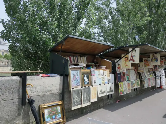 It's wonderful to stroll along in the shade, past the adorable bookseller stands on the Left Bank of the Seine River!